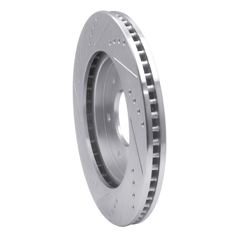 Infiniti QX56 Brake Rotor (1) - Front Right - R1 Concepts - Drilled & Slotted - Silver - `04-`05